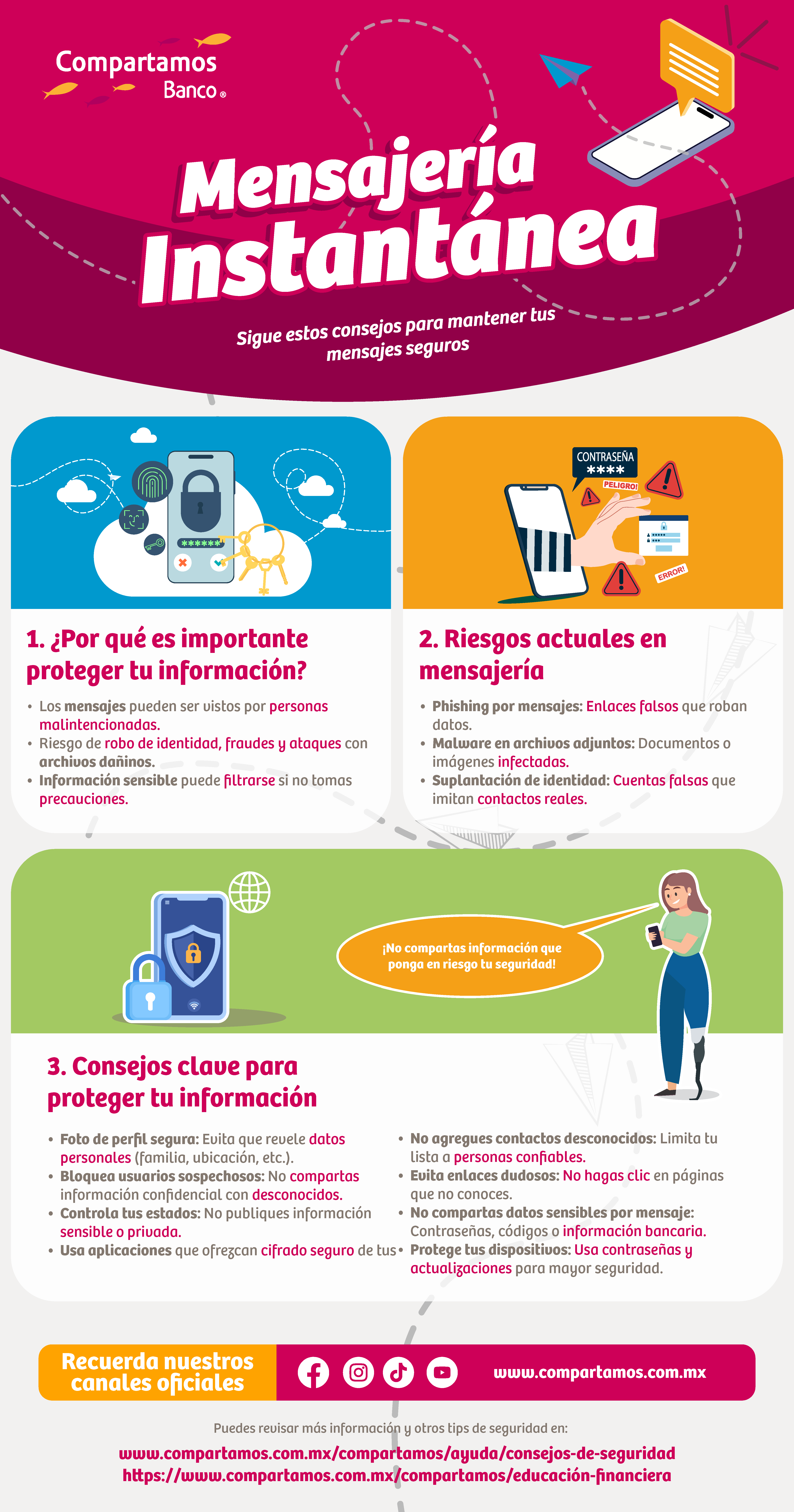 Cuida tus datos personales en la mensajería instantánea